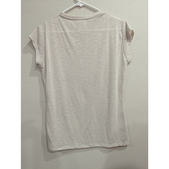 Gorgeous multimedia skull embroidered cream babydoll  tshirt by Eunishop size S - Picture 4 of 7